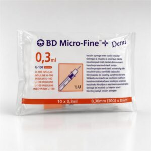 Insulinspritze 0,3 ml + Nadel 10x
