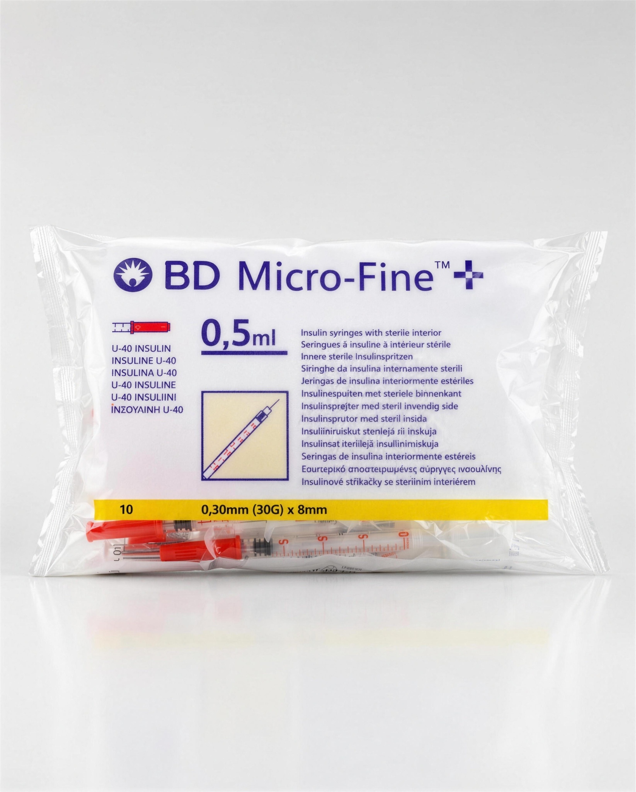 Insulinspritze 0,5 ml + Nadel 10x